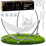 Balan�oire hamac, support de jardin, m�tal, gris, deux personnes, 2 en 1, solide