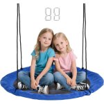[jamais utilis�] balan�oire nid d'oiseau ronde � 110 cm 4 anneaux inclus bleu