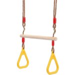 Balan�oire trap�ze en bois avec anneau de gymnastique portique pour enfants toboggan jouer jardin ext�rieur ...