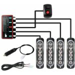 Balise lumineuse stroboscopique de r�cup�ration ambre 4x6 led, 12 v, lampe clignotante, voyant de balisage ...