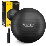 Ballon de gymnastique gonflable 4fizjo pour exercices 85 cm noir