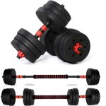 Ballshop musculation reglable, 20kg, ensemble d'halt�res pour hommes 2 en 1, disque musculation dumbbells ...
