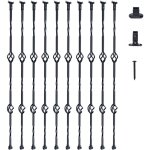 Balustres en metal pour escalier 1122 mm barres rampe decoratives en acier galvanise, lot de 10 barreaux ...