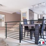 Balustrone france - garde - corps aluminium gris fonc�, 3m pose lat�rale � visser en applique, int�rieur ...