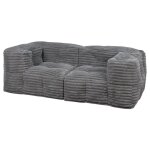 Bananair - canap� modulable fourrure c�tel� - 90x180 cm gris fonc�