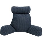 Bananair - coussin de lecture d�houssable en velours c�tel� 80x50x70 cm bleu fonc�