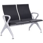 Banc d'attente ermin 2 places noir