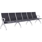 Banc d'attente ermin 6 places noir