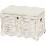 Hhg - jamais utilis] banc banquette / coffre de rangement t356, style shabby 50x76x45cm, blanc
