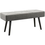 Banc bout de lit banquette banc en tissu velours cadre en acier - 100 x 36 x 45 cm - gris