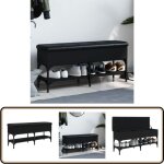 Vidaxl - banc à chaussures noir 102x32x45 cm bois d'ingénierie - banc chaussure - banc entrée - rangement ... Vidaxl - banc à chaussures noir 102x32x45 cm bois d'ingénierie - banc chaussure - banc entrée - rangement ...