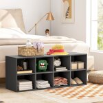 Maisonchic - banc  chaussures, organisateur de chaussures gris avec 8 casiers, capacit 230 kg, tagre ...