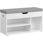 Vasagle - banc  chaussures rembourr, banc de rangement, 3 compartiments, rangement cach, tagres, ...