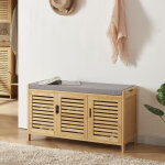 [en. casa] - banc  chaussures selk bambou 50 x 90 x 35 cm naturel gris