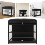 Banc � chaussures avec si�ge - banc � chaussures avec espace de rangement noir 50 x 32 x 44 cm petit ...