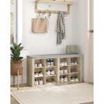 Banc � chaussures, support � chaussures avec si�ge, banc avec rangement, coussin, 12 compartiments, pour ...