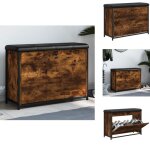 Banc � chaussures avec tiroir rabattable ch�ne fum� 82x32x56 cm - banc chaussure - banc entr�e - rangement ...