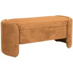 Banc coffre. bout de lit contemporain tissu rouille. l 110 x p 42 x h 45cm - kalo