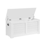 Banc coffre conteneur avec espace de rangement organisateur blanc