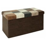 Paris prix - banc coffre pliable patchwork 'loic' 76cm marron