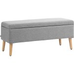 Banc coffre rangement - homcom - aspect lin - pour chambre � coucher, entr�e, salon - charge 220 kg - ...