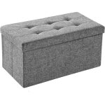 Banc coffre de rangement pliable 76x38x38 cm - pouf repose - pieds - canap pouf avec coffre de rangement ...