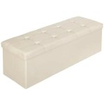 Le poisson qui jardine - banc coffre de rangement pliable : élégance et fonctionnalité aspect cuir beige, ... Le poisson qui jardine - banc coffre de rangement pliable : élégance et fonctionnalité aspect cuir beige, ...