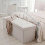 Le poisson qui jardine - banc coffre de rangement pliable : élégance et fonctionnalité aspect cuir blanc, ... Le poisson qui jardine - banc coffre de rangement pliable : élégance et fonctionnalité aspect cuir blanc, ...