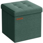 Banc coffre rangement tabouret repose - pieds pouf intrieur sige pour salon chambre entre vert