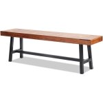 Banc deexterieur, 160 cm, banquette de jardin en bois avec pieds en metal pour lexterieur, jusqua 226, ...