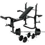 Banc d'entranement avec support de poids jeu d'haltres 60, 5kg