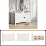 Vidaxl - banc d'entr�e blanc 80x40x60 cm bois de pin massif - banc d'entr�e - banc coffre - meuble d'entr�e ...