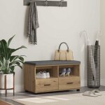 Banc d'entr�e avec coussin ch�ne artisanal 80 x 38 x 46 cm