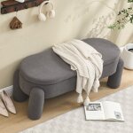 Banc d'entr�e - �l�gant - moderne - chenille haut de gamme - cadre bois massif - antid�rapant - gris ...