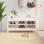 Maisonchic - banc d'entre, banc de rangement, coffre de rangement blanc 110x40x60 cm bois de pin massif ...