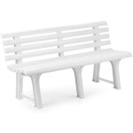 Banc d'extrieur artur, 3 places, dossier  lattes, made in italy, 145x49x74h cm blanc