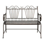 Banc d'ext�rieur en fer 113x58x94 cm canap� de jardin bronz� banc en m�tal chaise 2 places entr�e int�rieure ...