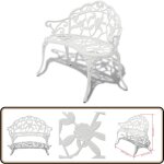 Banc de jardin 100 cm aluminium coul blanc - banc de jardin - mobilier de jardin - banc extrieur - ...