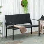 Modfu - bancs de jardin, 2 positions, adapt�s � une utilisation en ext�rieur, acier + rotin, noir, 122x60x87 ...