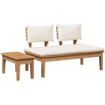Banc de jardin 2 pcs marron teck massif vidaxl