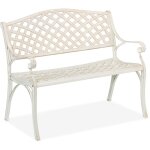 Relaxdays - superbe banc de jardin, pour 2 personnes, fonte d'aluminium, h x l x p : 83 x 103 x 64 cm, ...