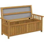 Banc de jardin 2 places en bois avec coffre de rangement ? banc d'ext�rieur 128, 5 cm avec accoudoirs, ...