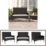 Vidaxl - banc de jardin à 2 places avec coussins noir résine tressée - banc de jardin - mobilier de jardin ... Vidaxl - banc de jardin à 2 places avec coussins noir résine tressée - banc de jardin - mobilier de jardin ...