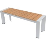 Banc de jardin en aluminium l. 130 cm - naturel clair et blanc - nyros de mylia