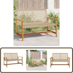 Vidaxl - banc de jardin beige 112 cm résine tressée et bois d'acacia - chaise de jardin - mobilier de ... Vidaxl - banc de jardin beige 112 cm résine tressée et bois d'acacia - chaise de jardin - mobilier de ...