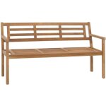Banc de jardin en bois d'acacia massif avec dossier et accoudoirs sans coussins 040005835