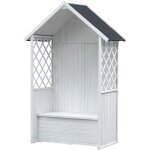 Gardiun - banc de jardin et coffre de rangement pour terrasse ou jardin chloe blanc 147x76x225 cm toiture ...