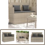 Banc de jardin avec coussins gris clair rsine tresse - banc de jardin - meuble de jardin - mobilier ...