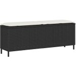 Vidaxl - banc de jardin avec coussin noir 110x30x40, 5 cm rsine tresse