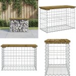Vidaxl - banc de jardin design gabion 63x31, 5x42 cm bois de pin imprgn - banc de jardin - mobilier ...
